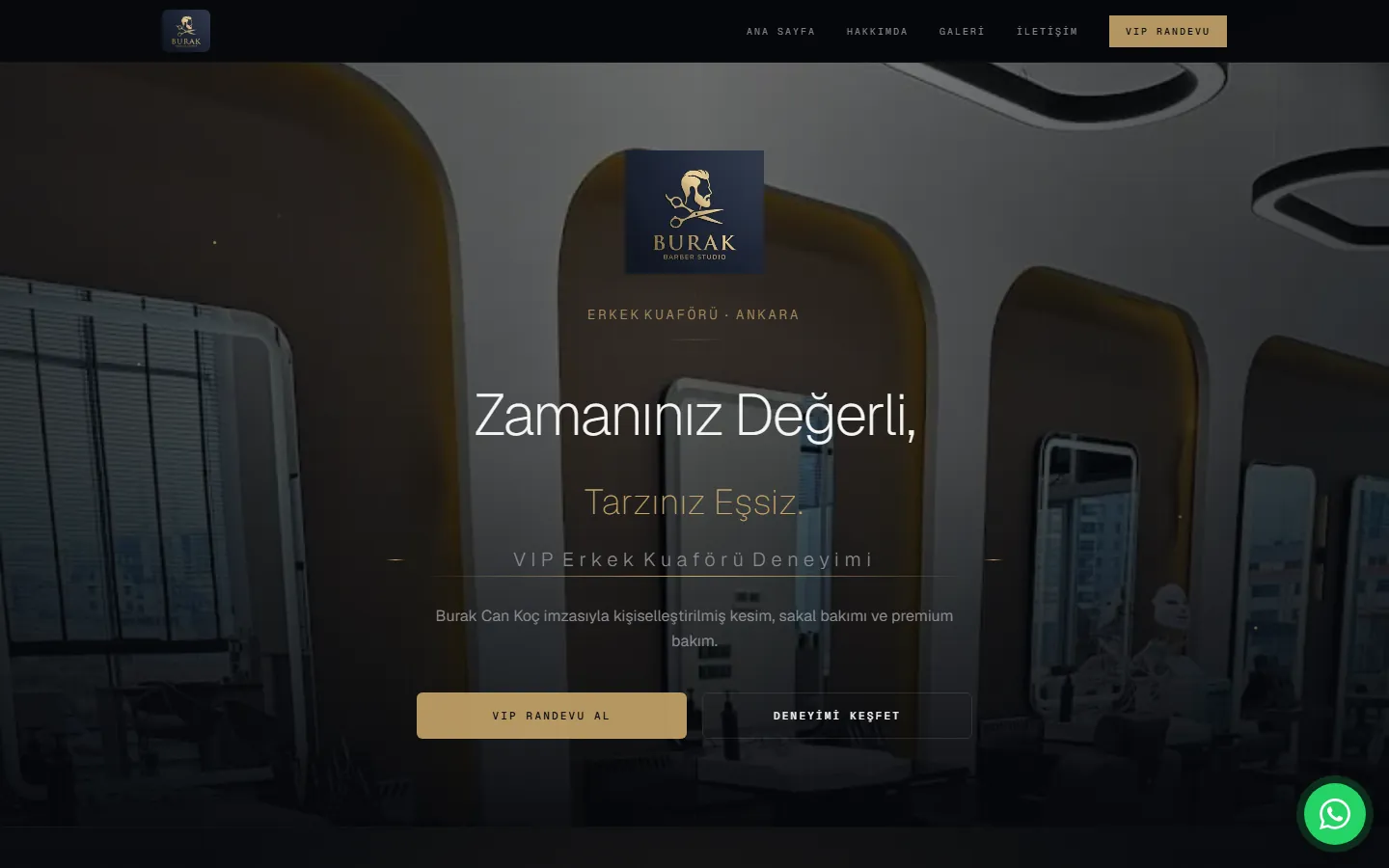 Burak Barber Studio web sitesi önizlemesi